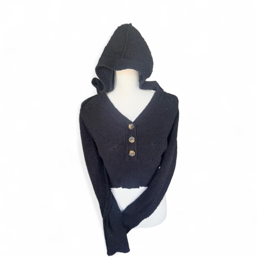 Free People Textured Black Sweater